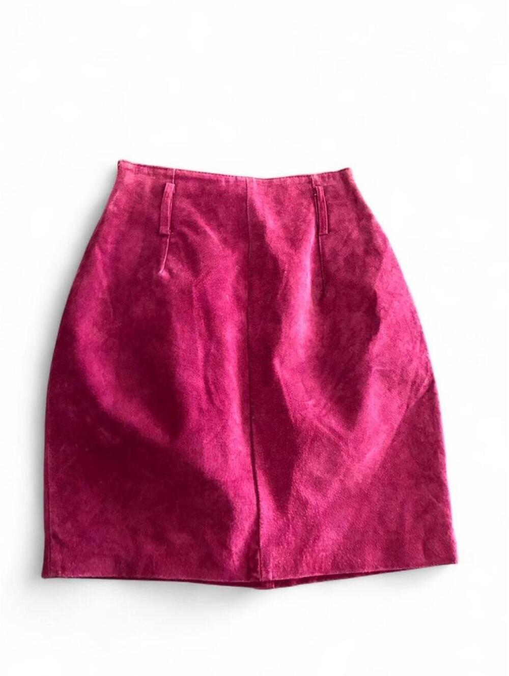 Express Pink Burgundy Suede Skirt Size 4